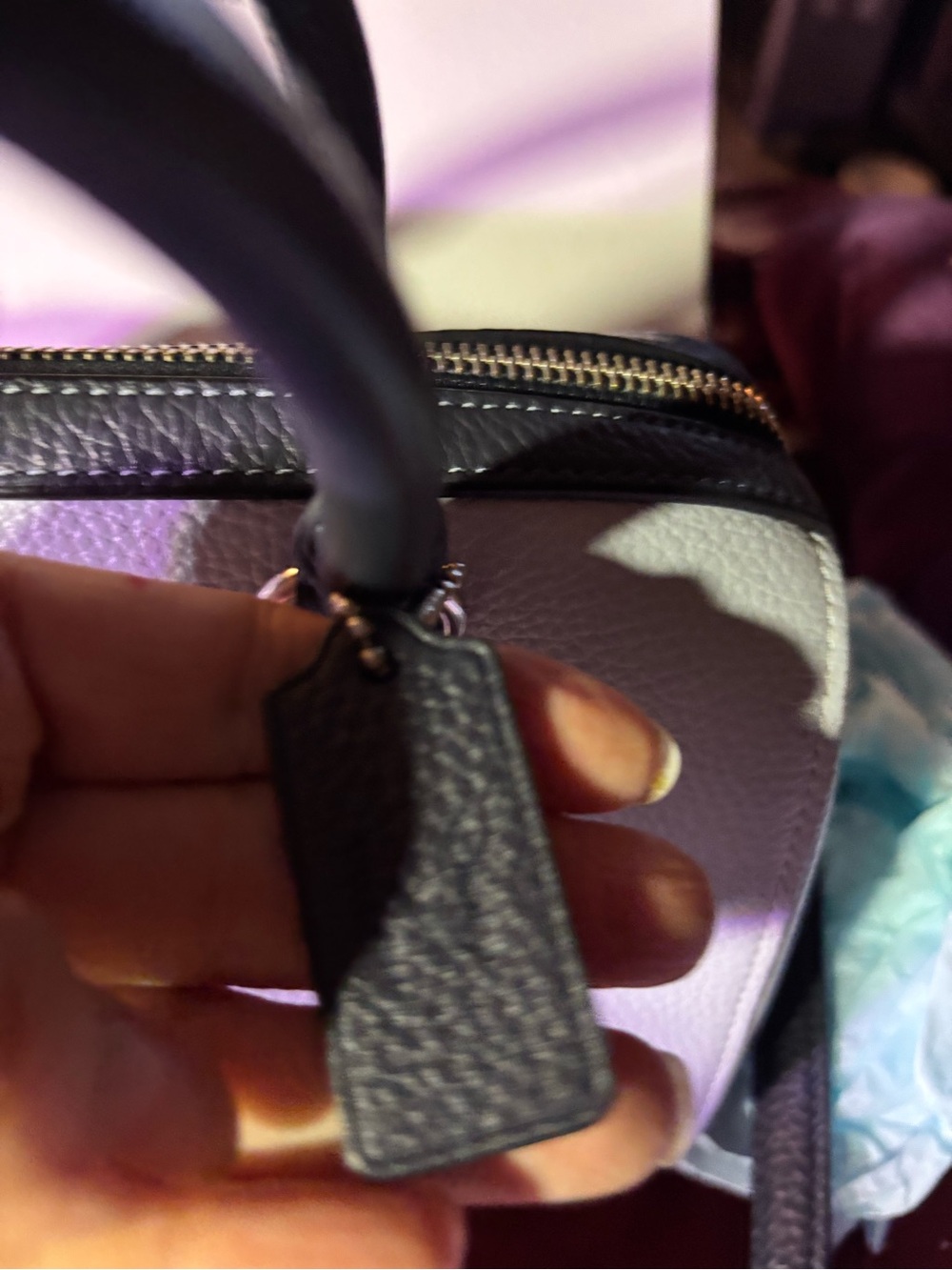 Coach White/grayish Leather Dome Satchel with Ursula Illustration - Picture 4 of 6